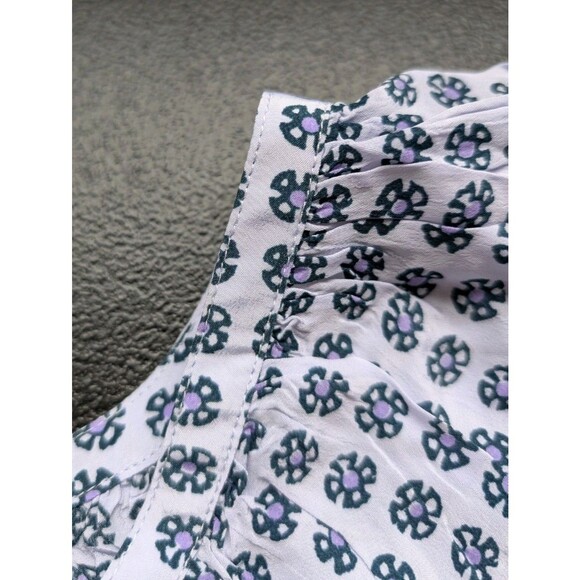 Madewell Puff-Sleeve A-Line Top In Washed Lavender Button Front Oversized Medium - Picture 11 of 13